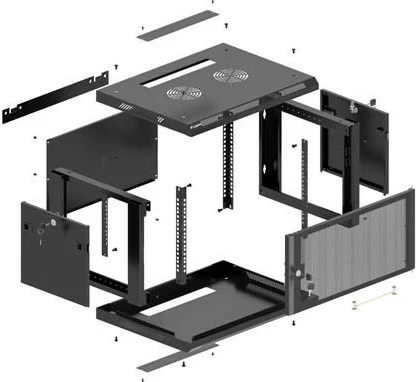 Kasë rack LANBERG 19" 4U, 600x600mm, e zezë, derë me vrima