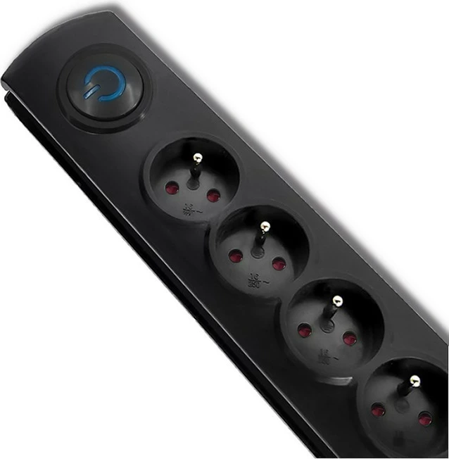 Kasë Qoltec 50269 me 5 dalje, 1.8m, e zezë