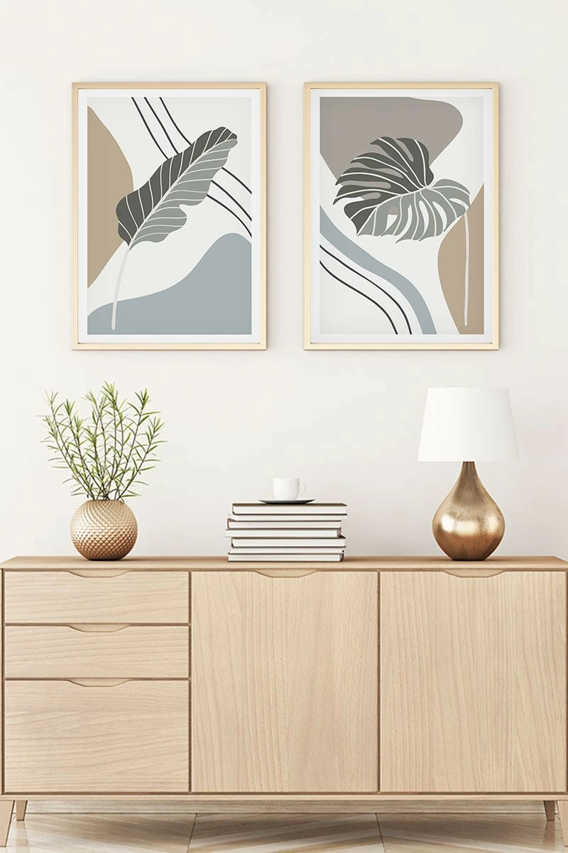 Piktura dekorative me kornizë, MDF, 2 copë, Wallity, Huhu119, 20x30cm