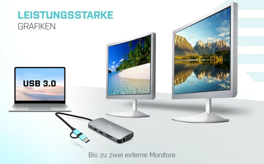 Docking station I-Tec USB 3.0/USB-C/Thunderbolt, 3x display, 100W, argjend