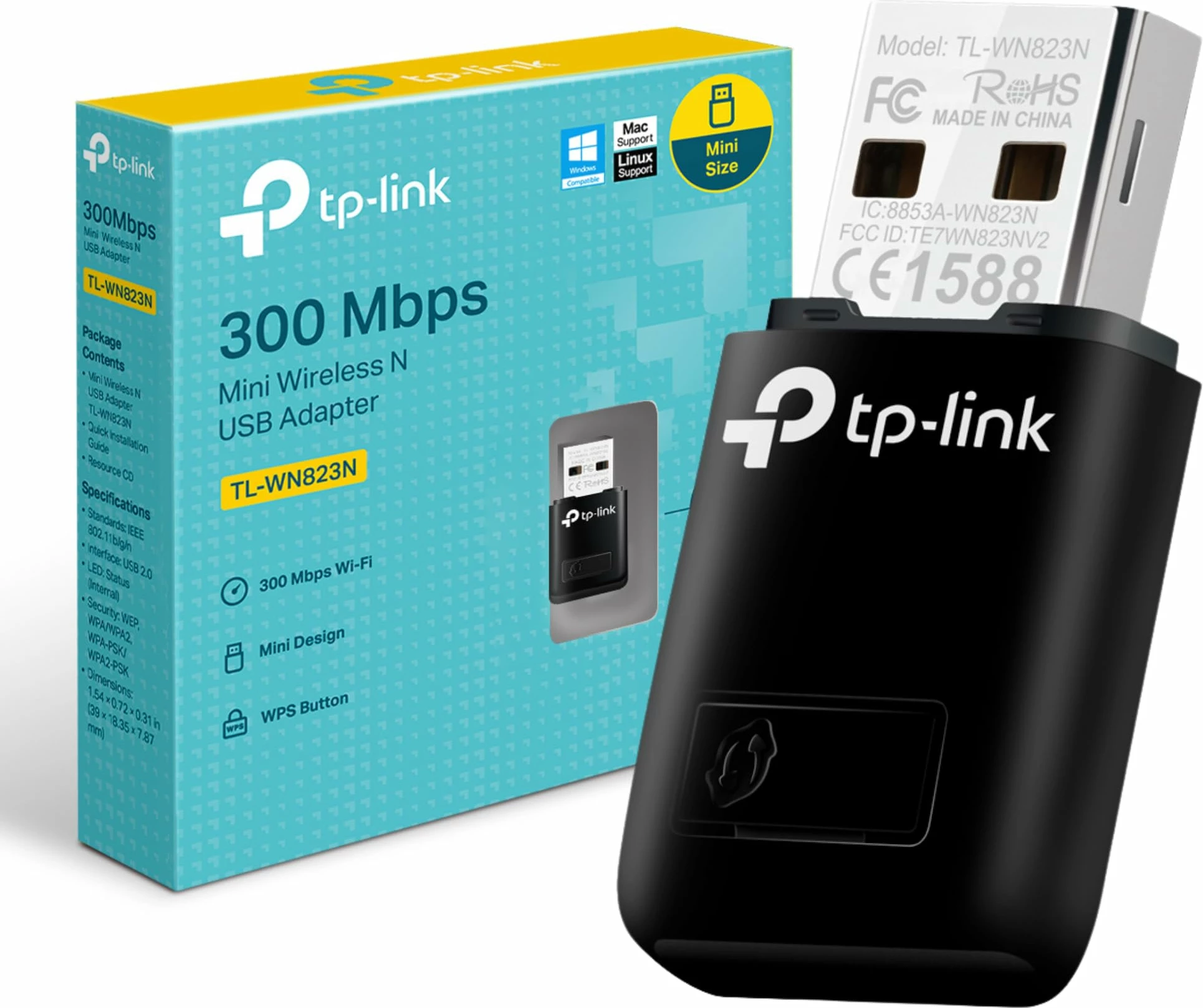 Adaptor USB WiFi 300Mbps për Internet të Shpejtë – TP-Link TL-WN823N