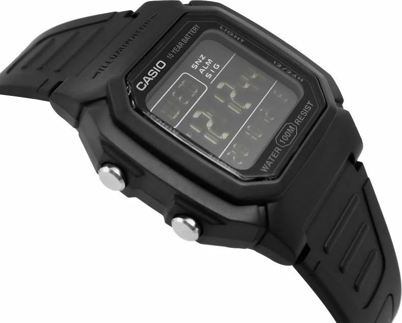 Orë dore për meshkuj CASIO, e zezë