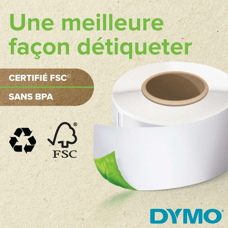 Etiketa Dymo LW Durable 2112286, 25 x 25 mm, 2 x 850 copë, e bardhë