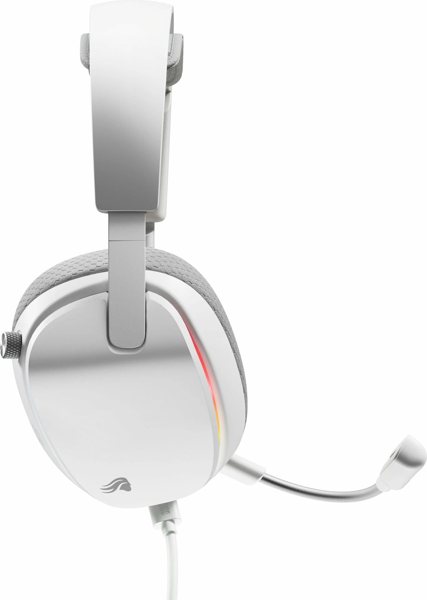 Kufje gaming Glorious GHS Eternal RGB, me mikrofon të shkëputshëm, 40 mm, me kabllo 3.5 mm/USB-C, të bardha