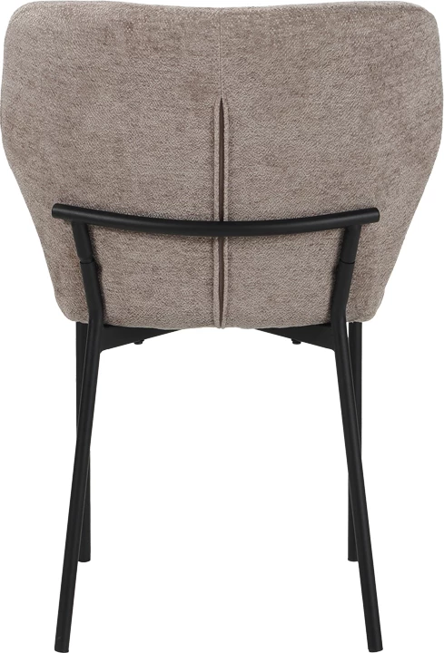 Karrige Mavier, set prej 2 copë, stof bezhë, këmbë metalike të zeza, 48x61.5x82cm