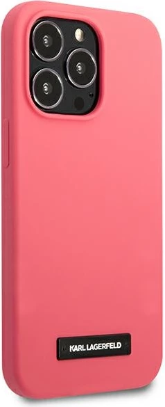 Mbështjellës Karl Lagerfeld KLHCP13XSLMP1PI për iPhone 13 Pro Max 6.7", silikon, fuksja