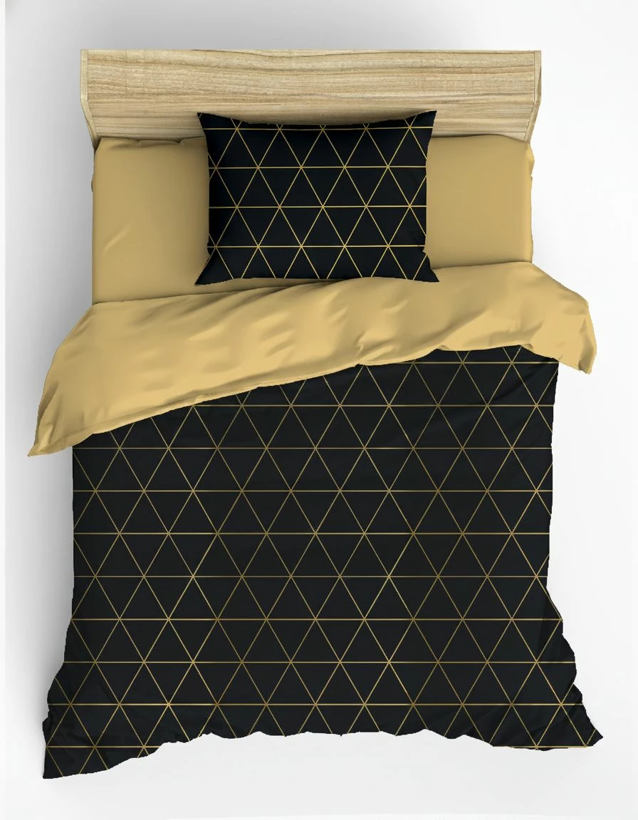 Set mbulesë për jorgan një person, ngjyrë ari e zezë, L'Essentiel Linge de Maison, Veta