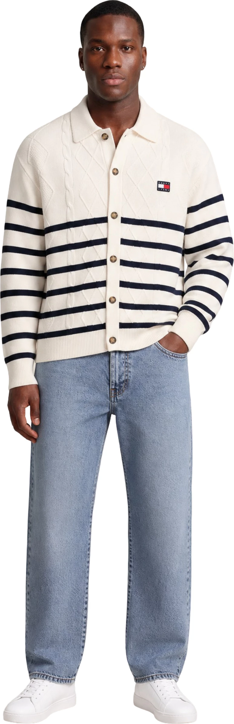 Xhemper për meshkuj Tommy Hilfiger Jeans DM0DM23210, i bardhë [Madhësia: M]