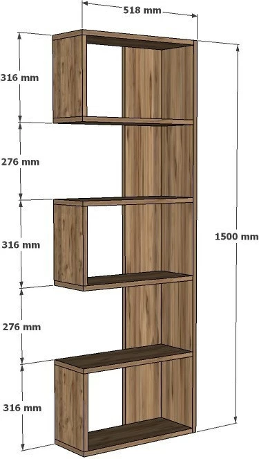 Raft librash Hanah Home, ngjyrë lisi Sapphire Oak