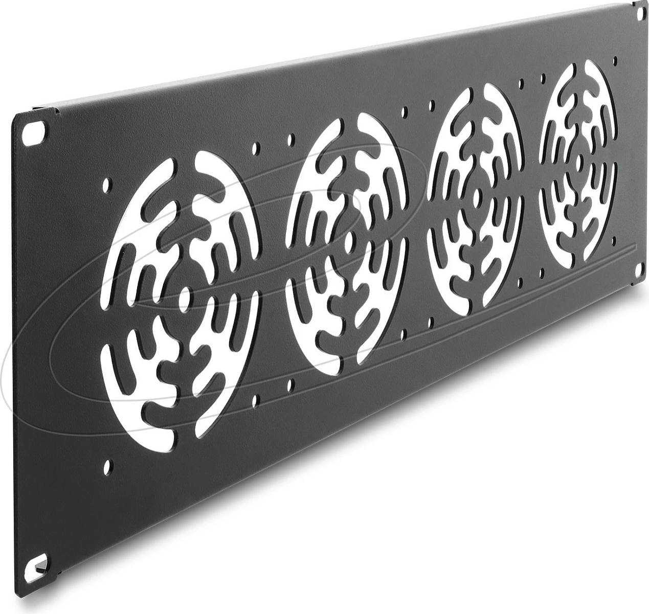 Panel mbulues DeLOCK 67417, 19" 3U me 4 ventilatorë, metal, gri e errët