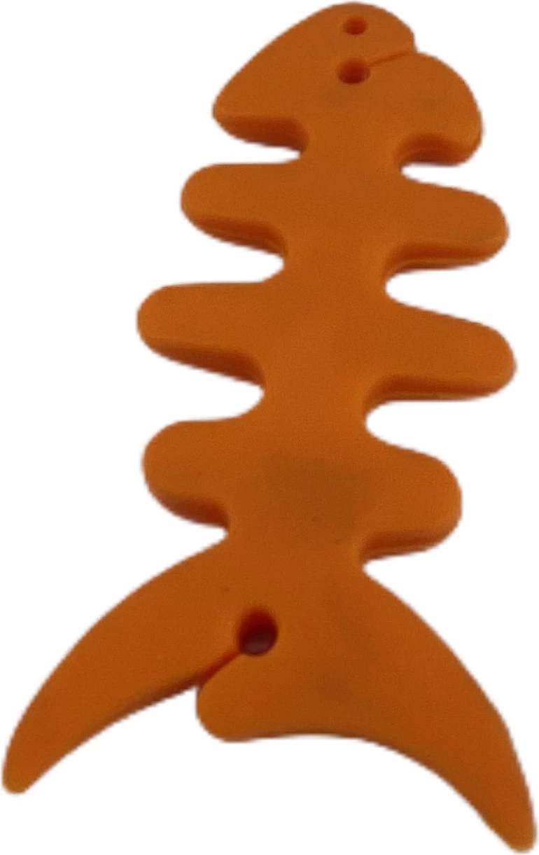 Mbështjellës kabllosh për kufje Hurtel, formë peshku, plastikë, portokalli