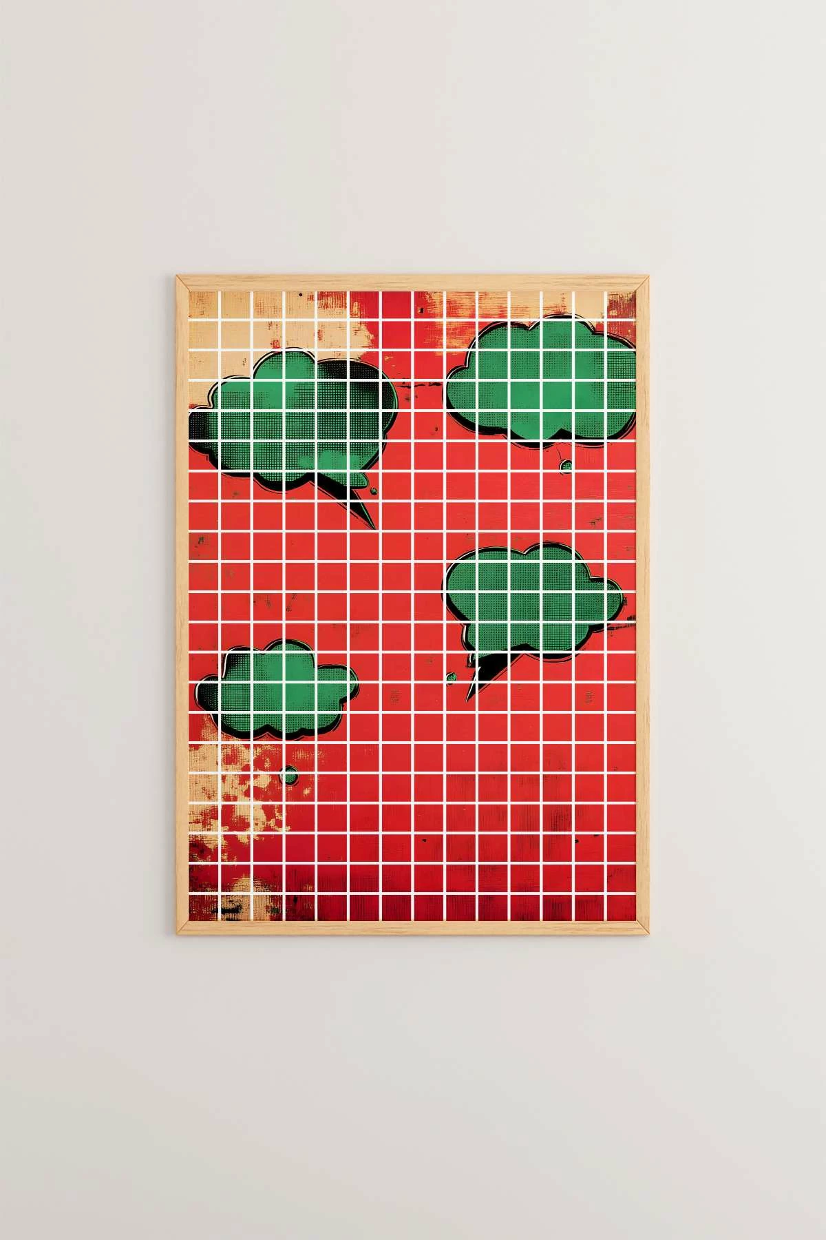 Pikturë dekorative me kornizë, Popkare26, shumëngjyrëshe, Wallity, 33x48cm
