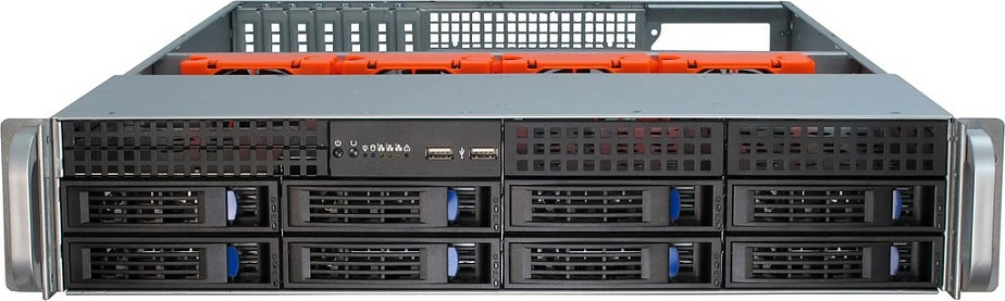 Kasë serveri Inter-Tech IPC 2U-2408, Rack 19", 2U, Hot-swap, 10x 2.5" + 2x 3.5", e zezë/inox
