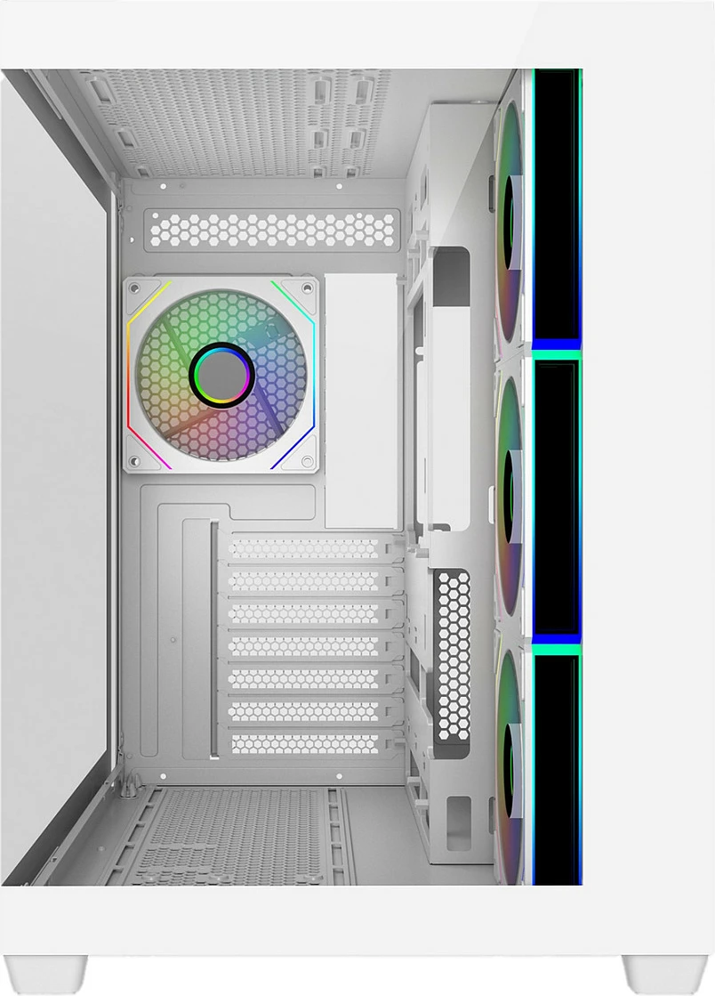 Kasë Cooler Master Elite 681, Midi Tower, Tempered Glass, RGB, e bardhë