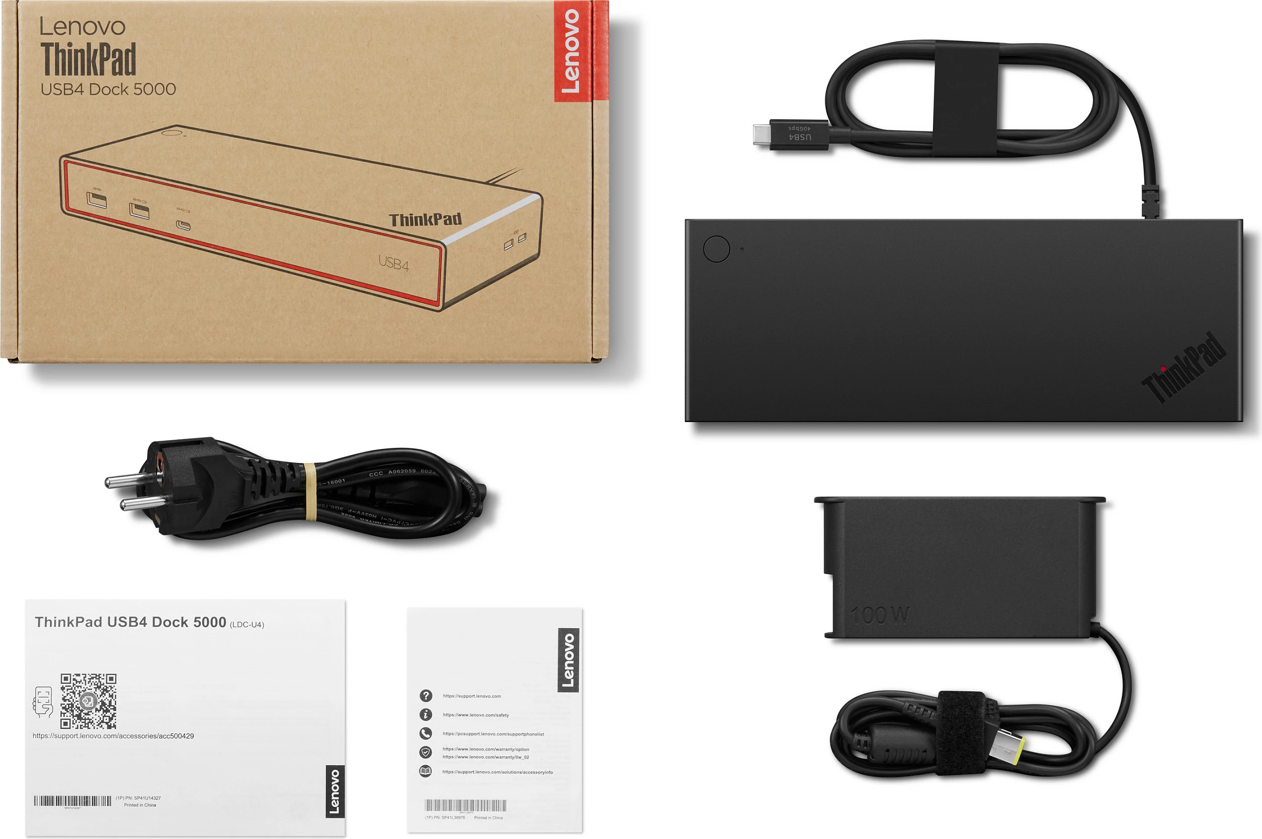 Docking stacion Lenovo ThinkPad USB4 Dock 5000, Thunderbolt 4, 65W, 4K, Eclipse Black