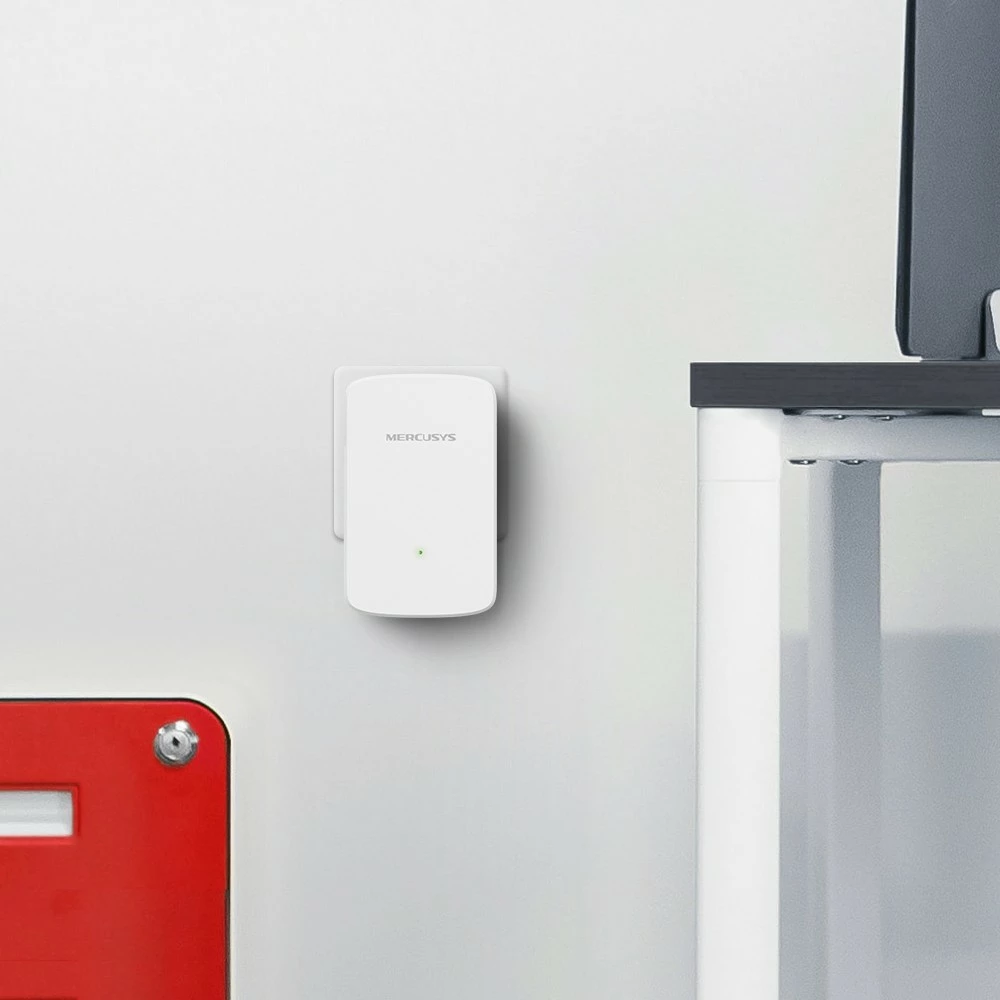 Repeater Wi-Fi Mercusys ME10, 300 Mbps, 1 portë LAN, i bardhë