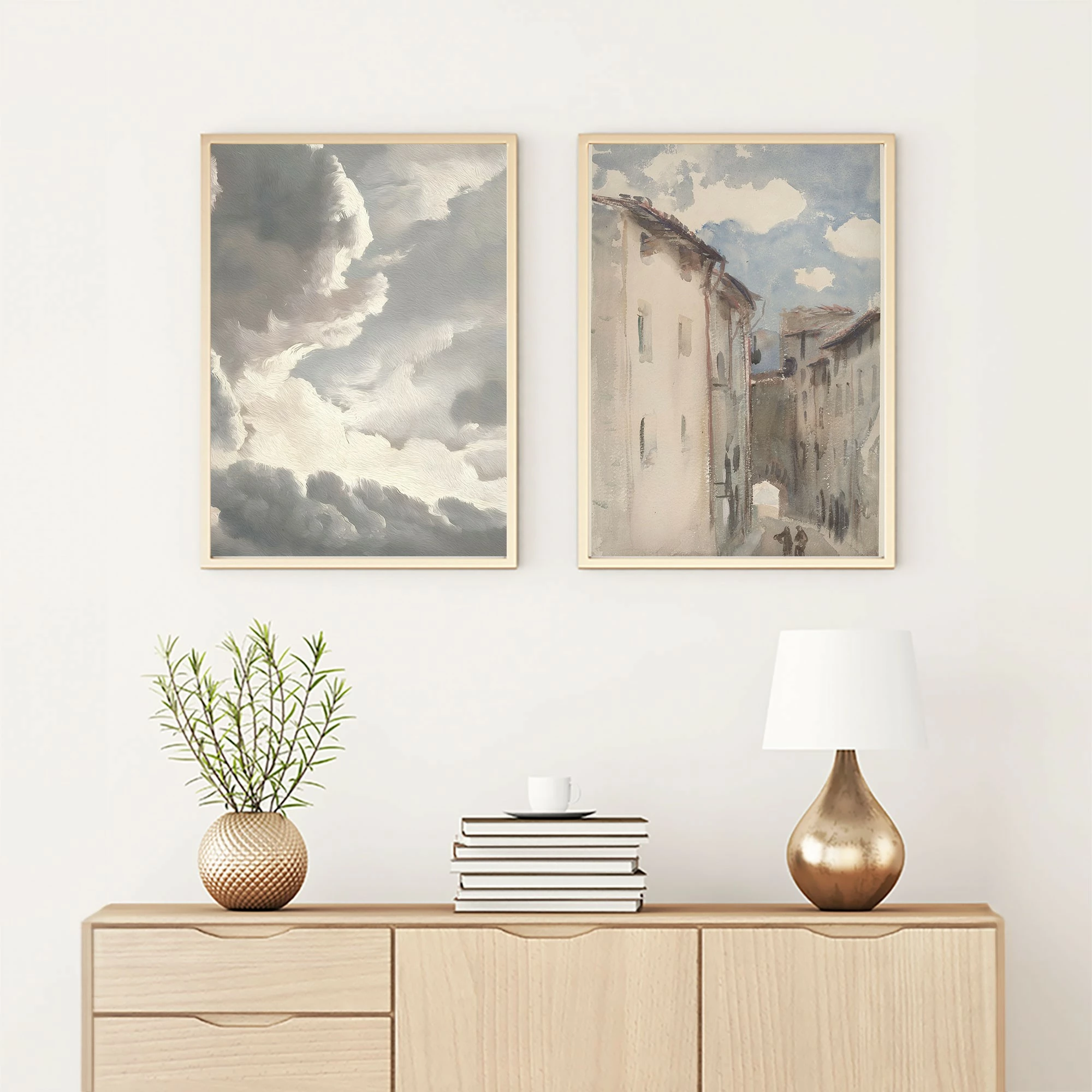 Pikturë dekorative me kornizë MDF (2 copë), Wallity, Huhu276, 30x40cm