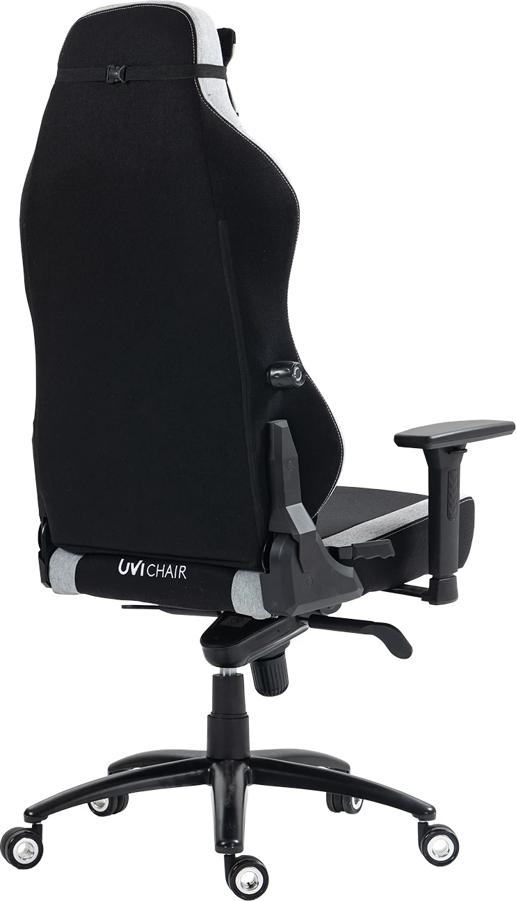 Karrige gaming UVI Alpha UVIB002, mbulesë mikrofibër, shpinore 180°, mbështetje mesi e rregullueshme, gri