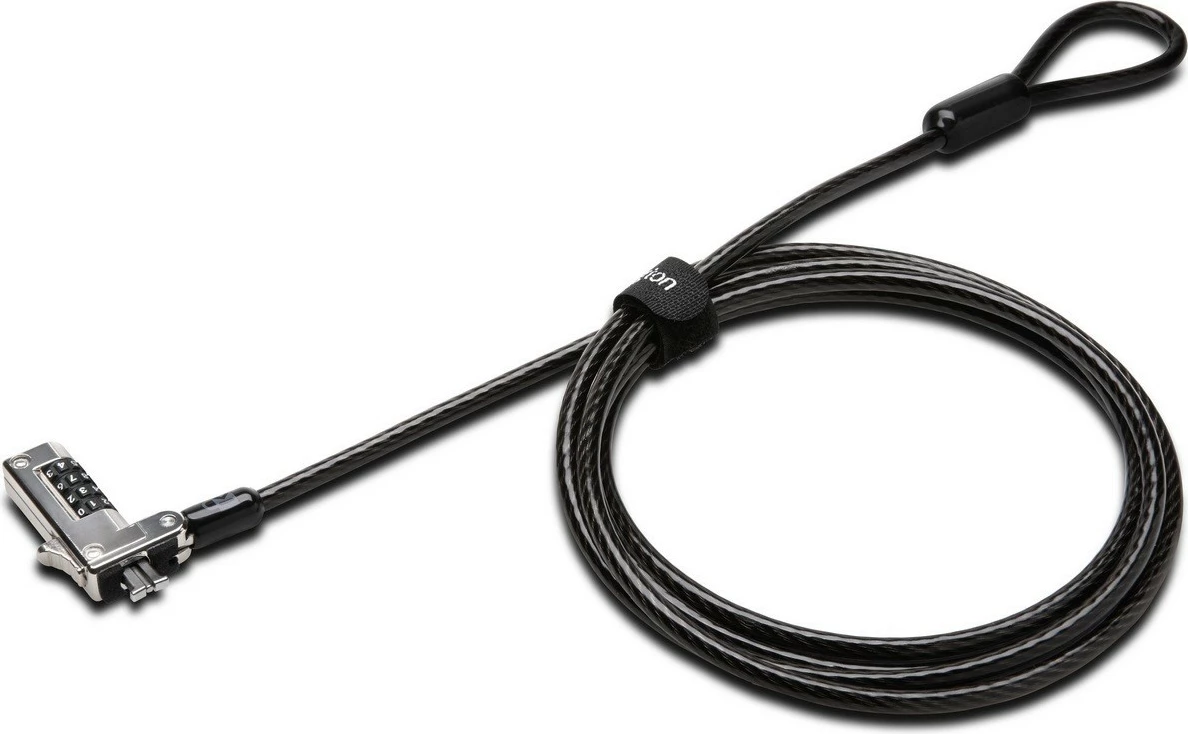 Bravë sigurie me kabllo për laptop Kensington K60600WW, kombinim mekanik 4-shifror, kabllo çeliku 1.8 m, e zezë/metal
