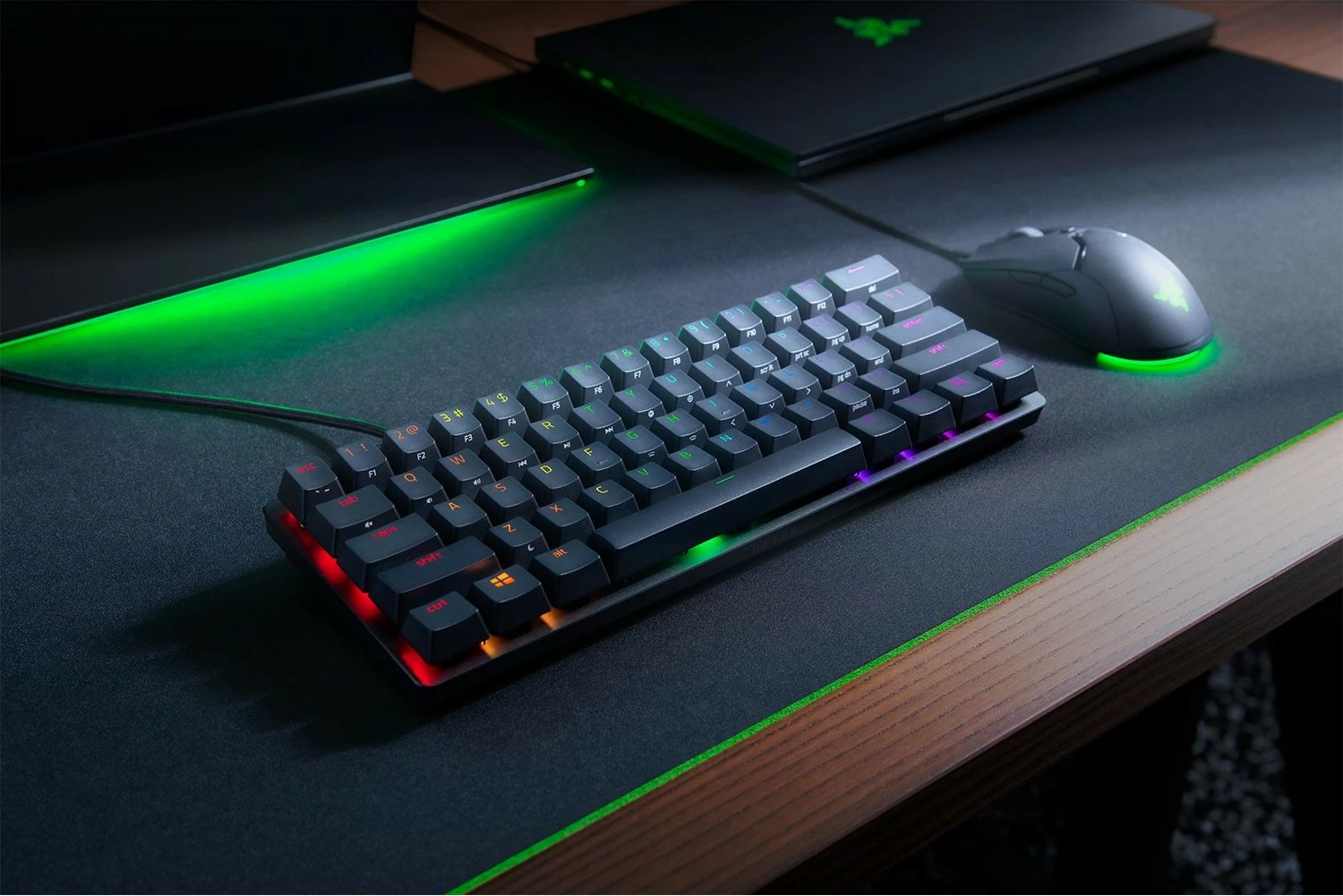 Tastierë Razer Huntsman Mini, DE-Layout, Razer Linear Optical (Red), e zezë