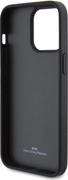Mbështjellës BMW Leather Diamond Pattern për iPhone 15 Pro, i zi