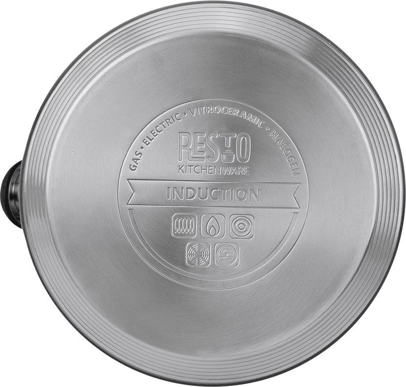 Çajnik me fishkëllimë Resto Aries 90606 2.7L inox, zi, në kuti dhurate