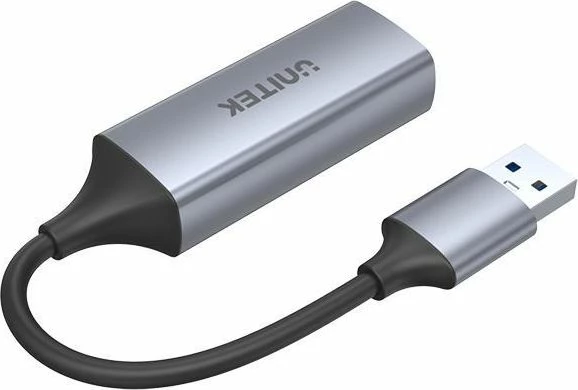 Adapter rrjeti Unitek U1309A USB 3.1 në Gigabit Ethernet 1xRJ-45 1000 Mb/s, argjendtë