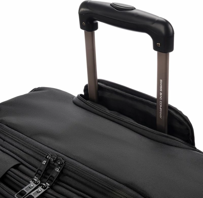 Çantë udhëtimi me rrota SwissBags, për meshkuj dhe femra, e zezë