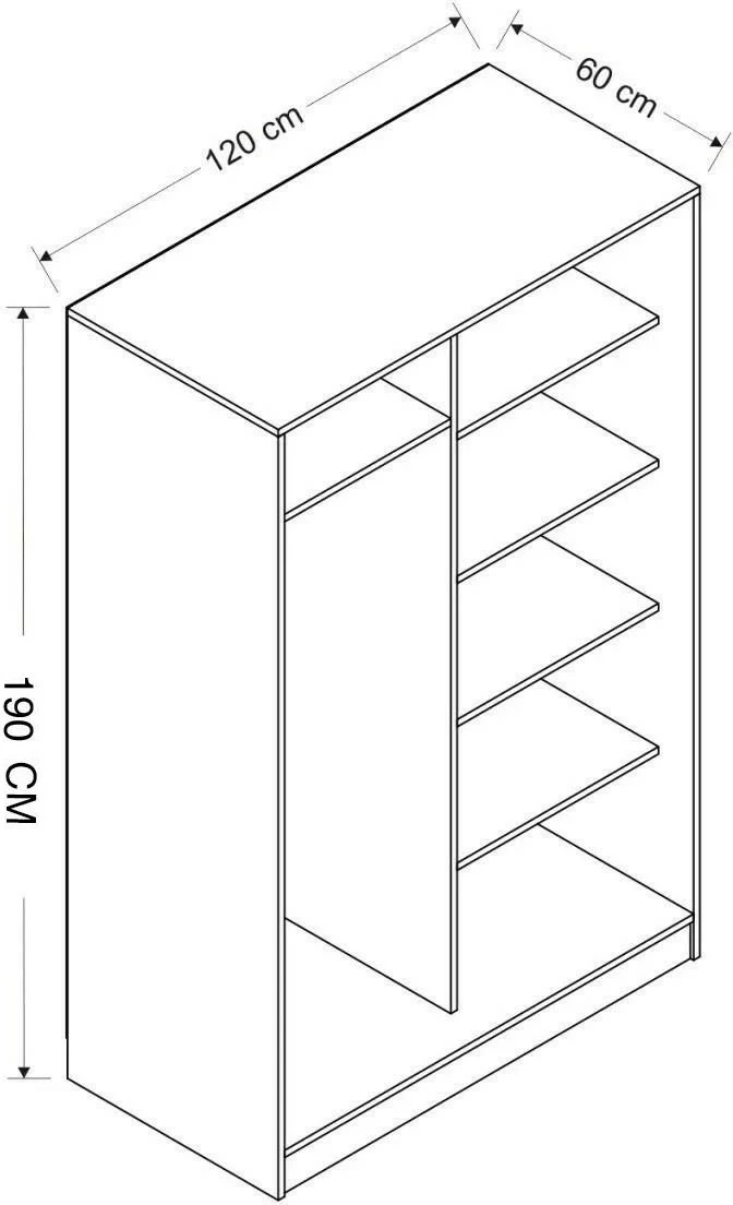 Dollap Skye Decor, ngjyrë e bardhë dhe gur, 2312