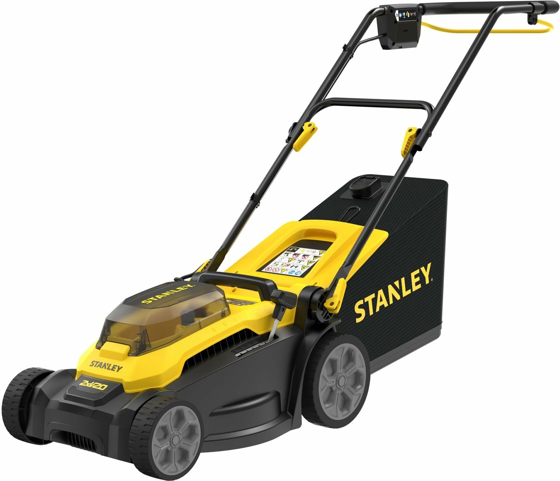 Kositëse bari pa kabllo Stanley SCMWP3701N-XJ 18V, 37 cm, 45 L, pa bateri/karikues, e verdhë/zezë