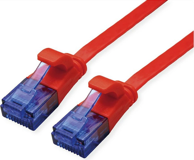 Kabllo rrjeti VALUE Cat6a UTP patch, 0.5 m, e sheshtë, RJ-45, e kuqe