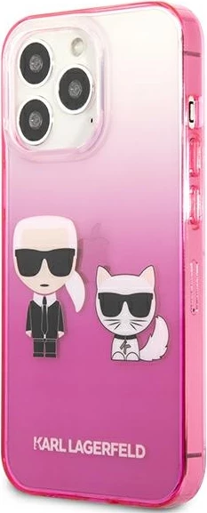 Mbështjellës Karl Lagerfeld KLHCP13LTGKCP për iPhone 13/13 Pro 6.1", Ikonik Karl & Choupette, Rozë