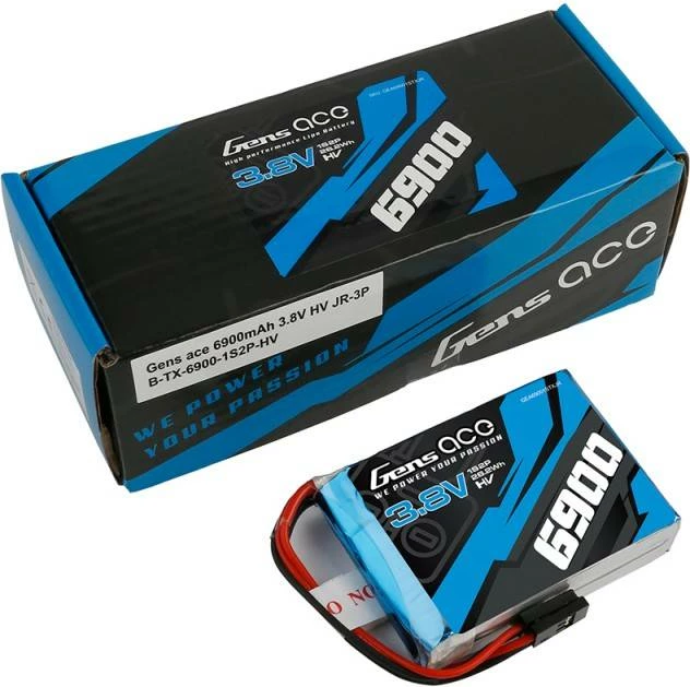 Bateri LiPo Gens Ace 6900mAh 3.8V 1C 1S2P për makina RC