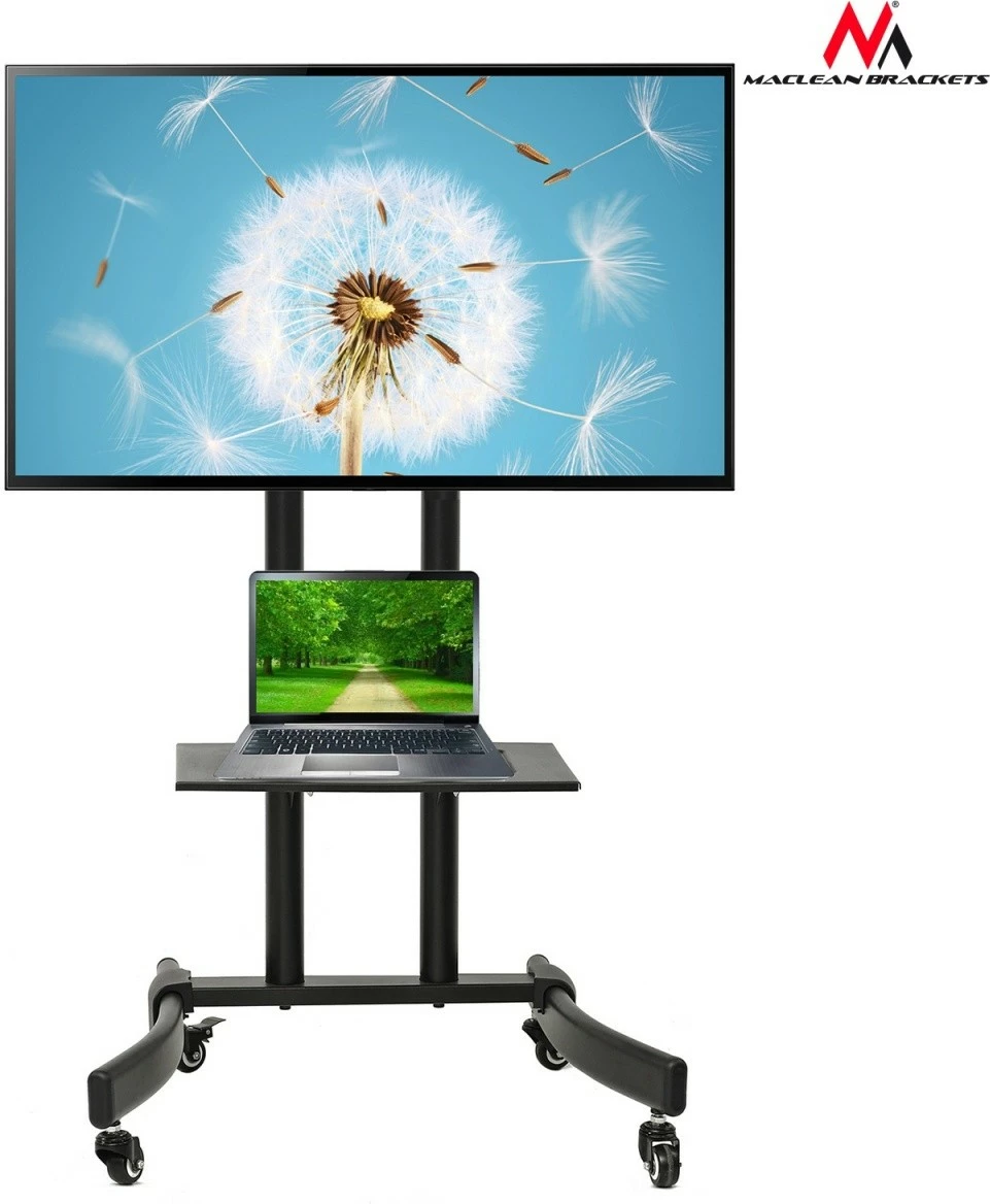 Karrocë profesionale për TV Maclean MC-739, për TV 32-65 inç, deri 40 kg, e zezë