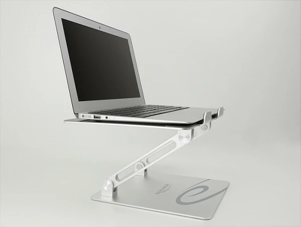 Mbajtëse për laptop DeLOCK, e rregullueshme dhe e palosshme, alumini, deri 15.6", ngjyrë alumini