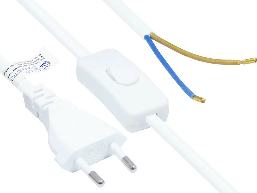 Kabllo rryme GoodConnections Alcasa P0386-W015, 1.5m, prizë Type C, me çelës, 2x0.75mm², e bardhë