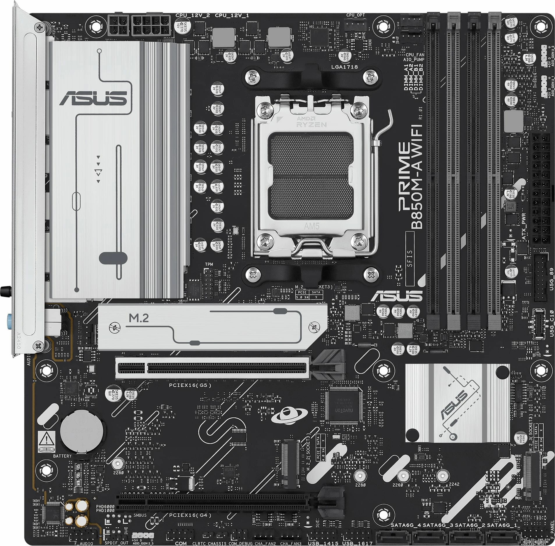 Pllakë amë Asus PRIME B850M-A WIFI AM5, Micro ATX, DDR5 deri 256GB, Wi‑Fi 6E