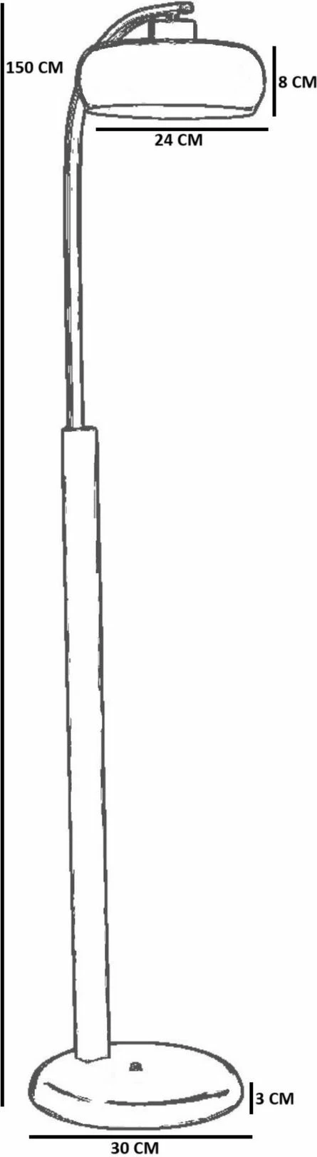 Llambë dyshemeje Opviq, ngjyrë e zezë dhe arre, 8954-3