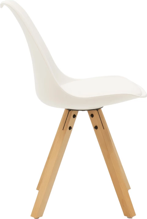 Tavolinë me karrige Quana-Caron, xham i tejdukshëm 8mm, këmbë të bardha, set prej 5 pjesësh, 120x70x75cm