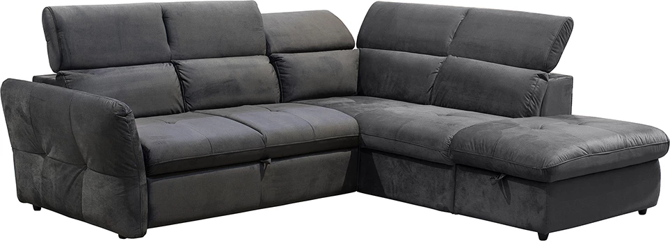 Kënd divan shtrat Monserat, antracit, këndi djathtë, 254x224x90cm