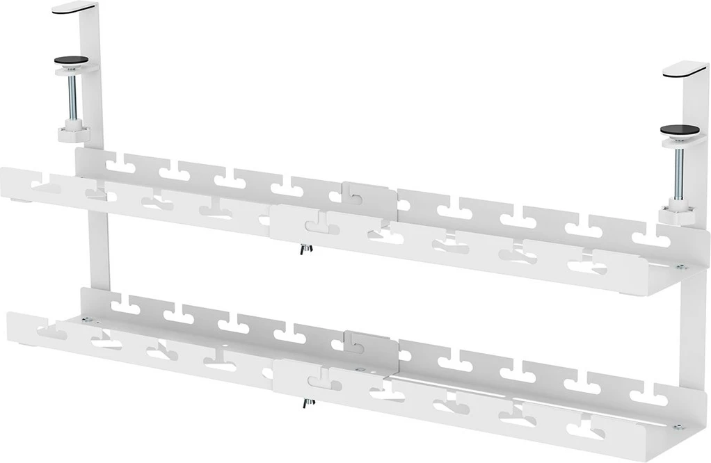 Organizues kabllosh nën tavolinë Maclean MC-102 W, 2 nivele, çelik, i bardhë