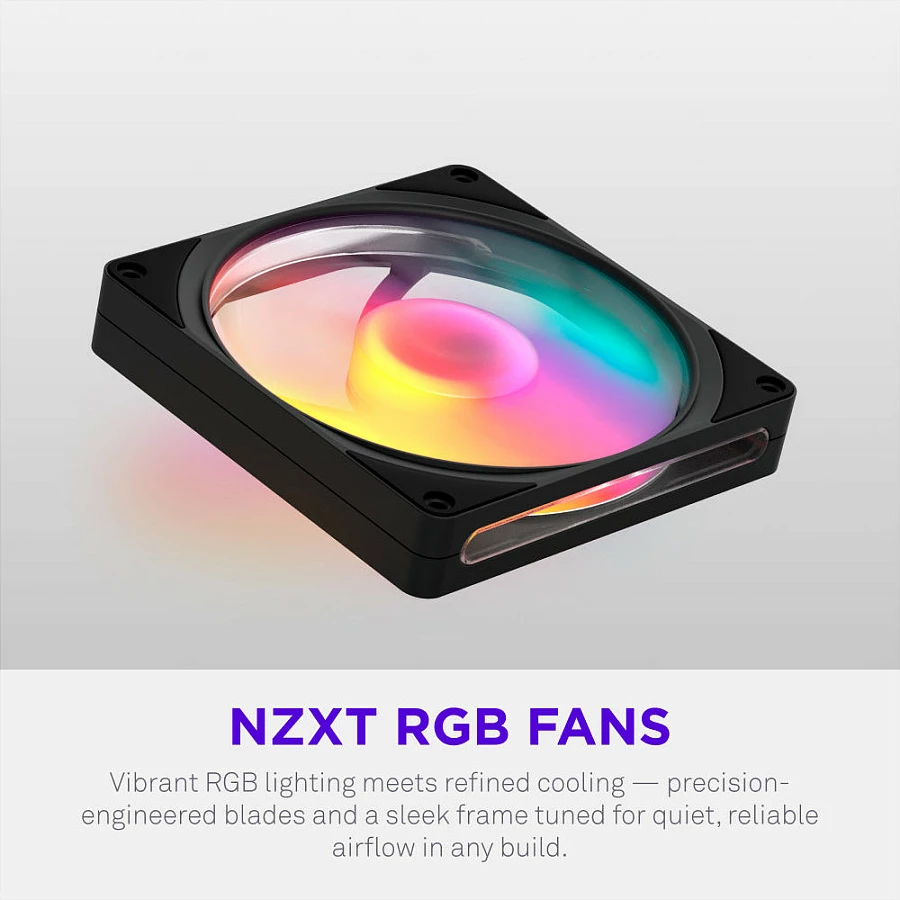 Ventilator kasë NZXT F140 RGB, 140mm, 4-pin PWM, i zi