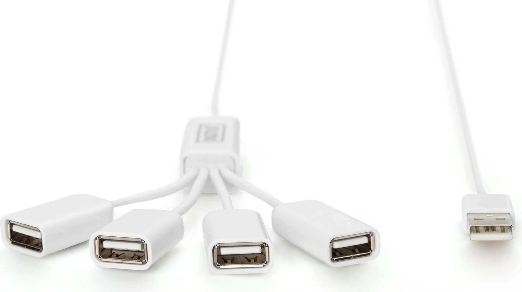 Hub USB Digitus Slim Spider, 480 Mbit/s, 1.00 m, Bardhë