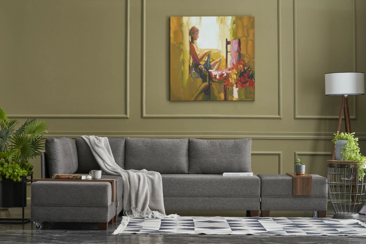 Kënd-sofë krevate Fly, ngjyrë kafe, Atelier del Sofa, kënd i majtë
