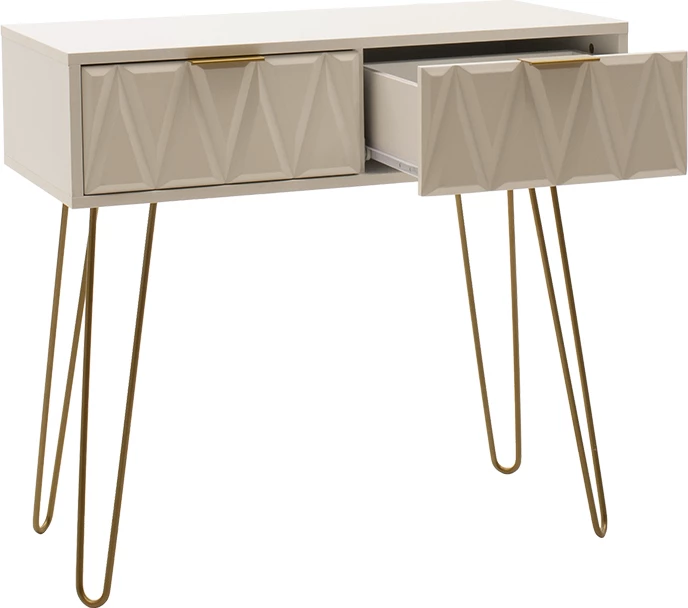 Konsolë Isla, ngjyrë e bardhë dhe e artë, 80x39x74cm