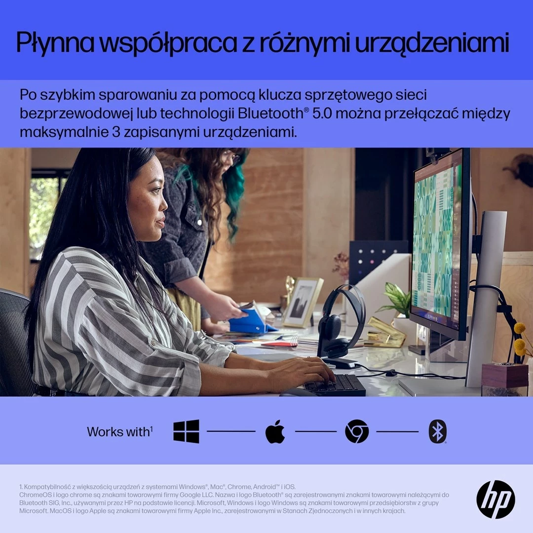 Maus HP 715 i rikarikueshëm për shumë pajisje, i zi