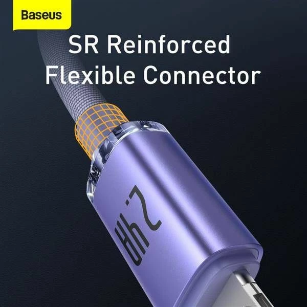 Kabllo USB-A në Lightning Baseus Crystal Shine 1.2 m 2.4A USB 2.0, vjollcë, 1 copë