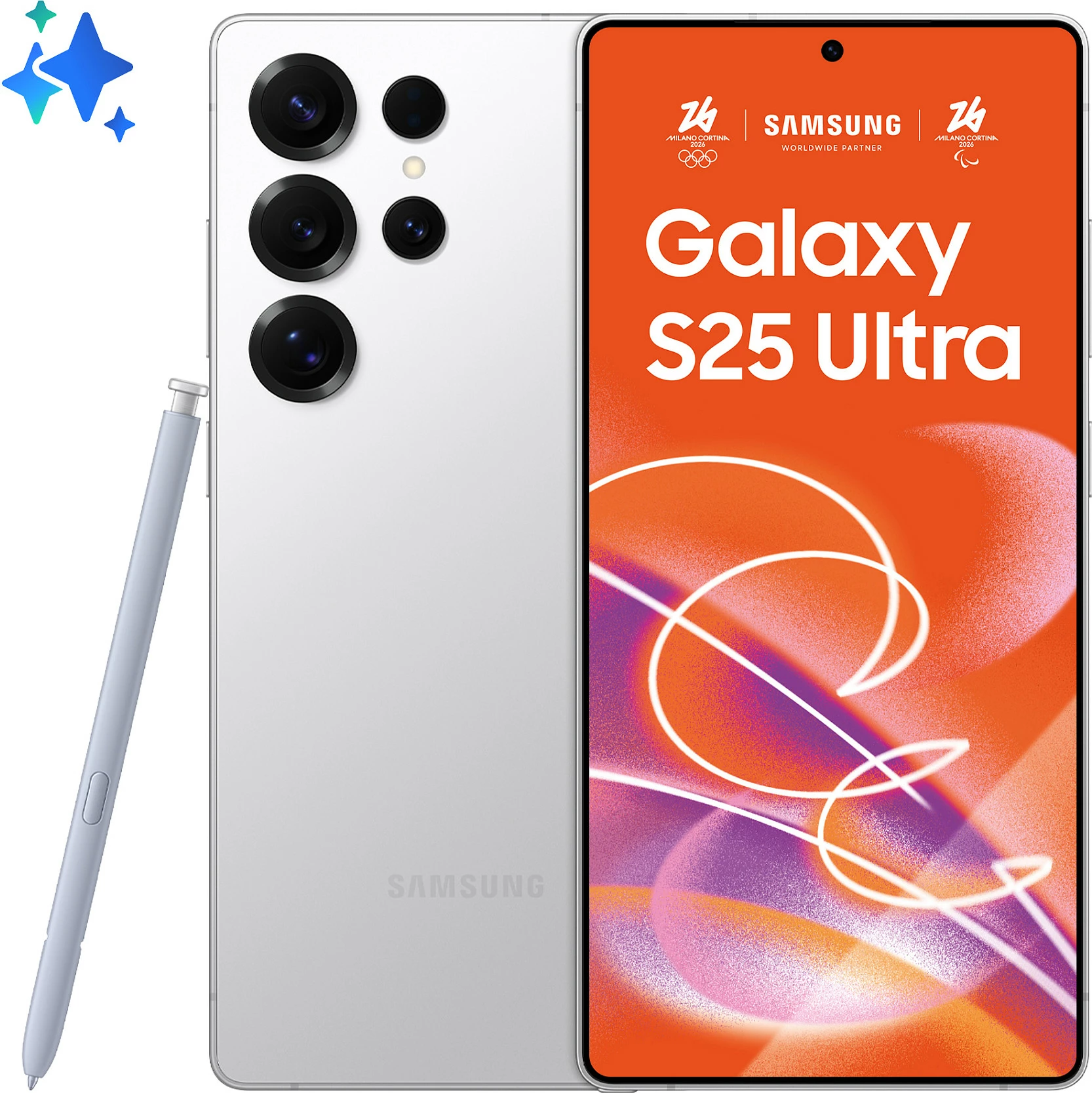 Celular Samsung Galaxy S25 Ultra, 6.9", 12+512GB, 5G, titanium whitesilver