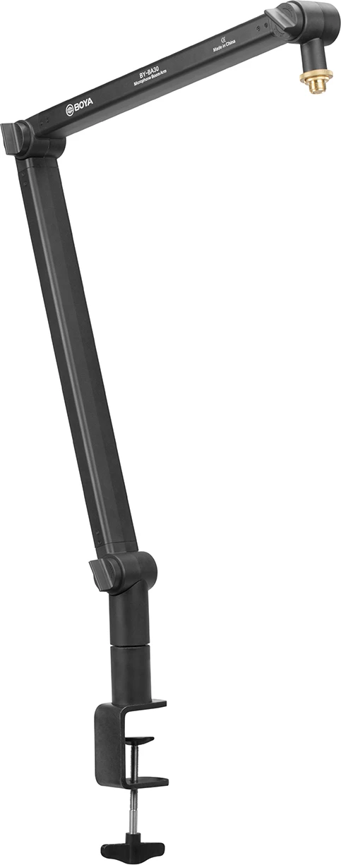 Krah mikrofoni desktop BOYA BY-BA30, kapëse tavoline, menaxhim kabllosh i fshehur, deri 1 kg, i zi