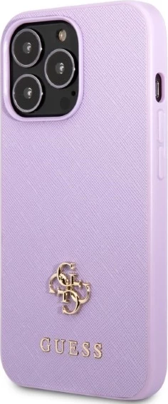 Mbështjellës Guess Saffiano 4G Small Metal Logo për iPhone 13/13 Pro 6.1", vjollcë